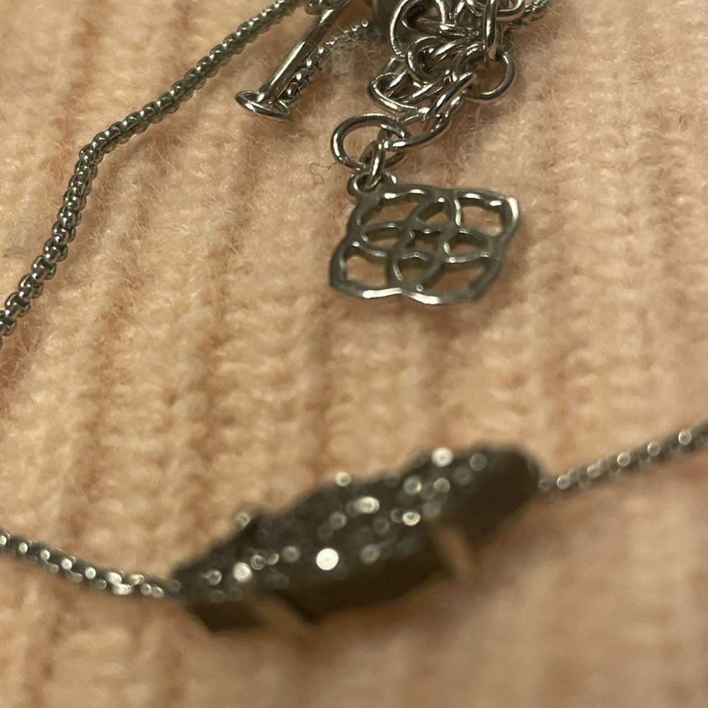 Kendra Scott Bridget original:  Sparkling Silver 16" Necklace 4" extension.